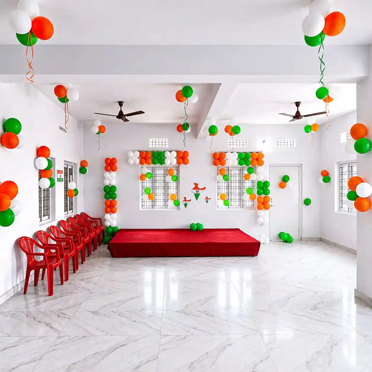 Tri Colour Balloon Decoration for Institutions